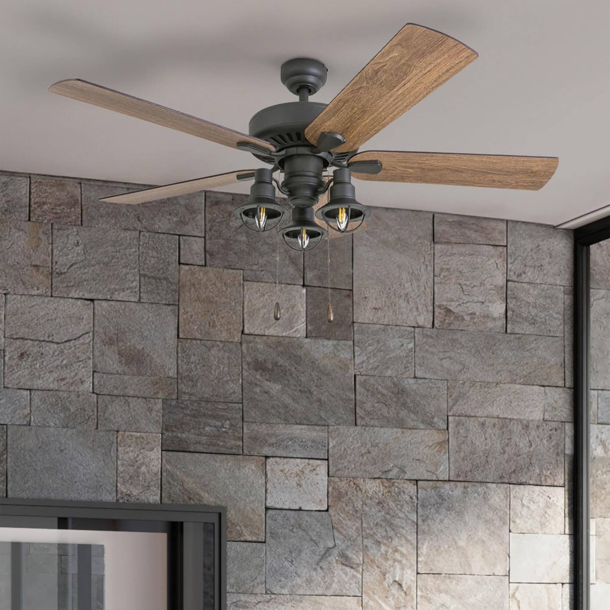 Alt View 7. Prominence Home - Prominence Home Ennora 52" Indoor Ceiling Fan with Light, Pull Chain, Bronze - Bronze.