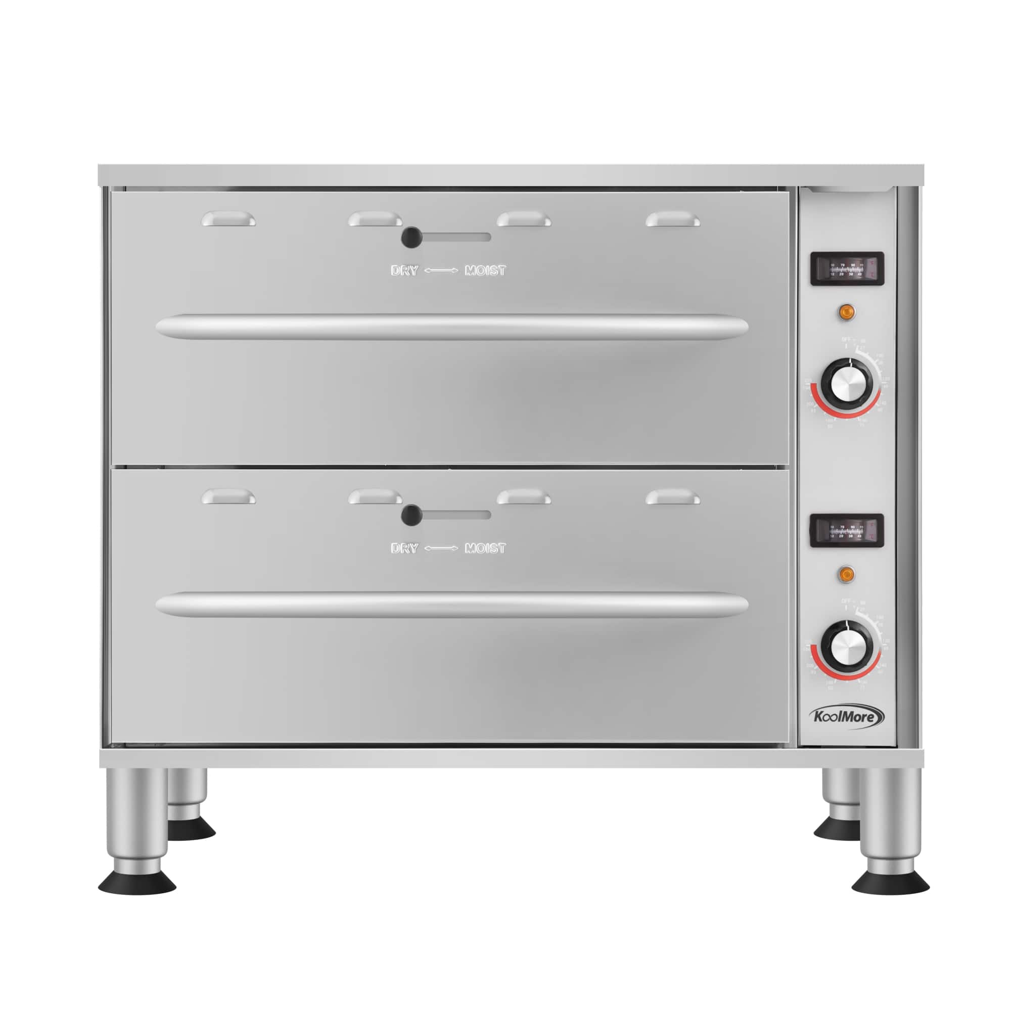 Koolmore - Two-Drawer Commercial Free Standing Warming Drawers in Stainless-Steel (KM-WD-M2) - Silver