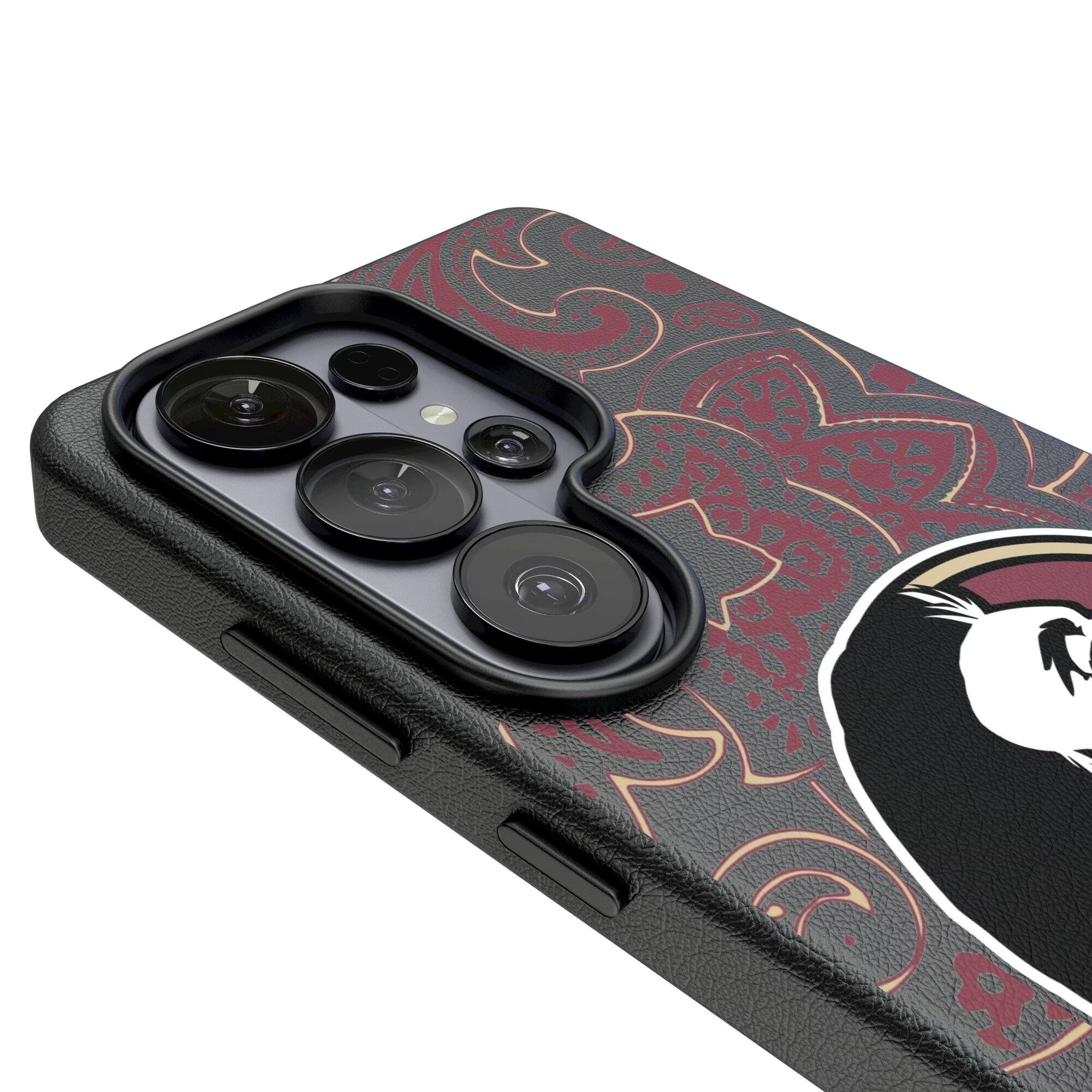 Alt View 2. Keyscaper - Florida State Seminoles Paisley Galaxy Magnetic Bump Case - S24 Ultra - Black.