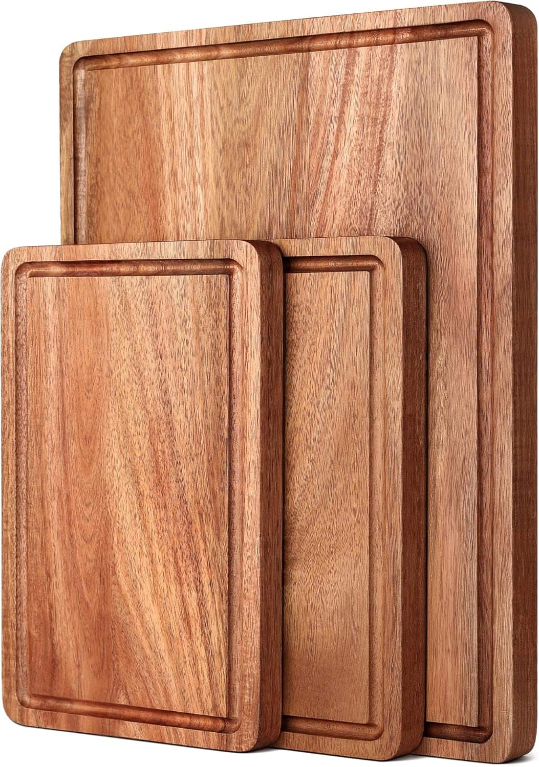 PARKER SLATER - Acacia Wood Cutting Board Set 3-Piece – Juice Groove, Handles, Multi-Use