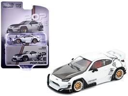 Toyota Pandem GR86 White with Carbon Hood "Enigma Exclusive Edition" 1/64 Die Cast Model Car by Pop Race