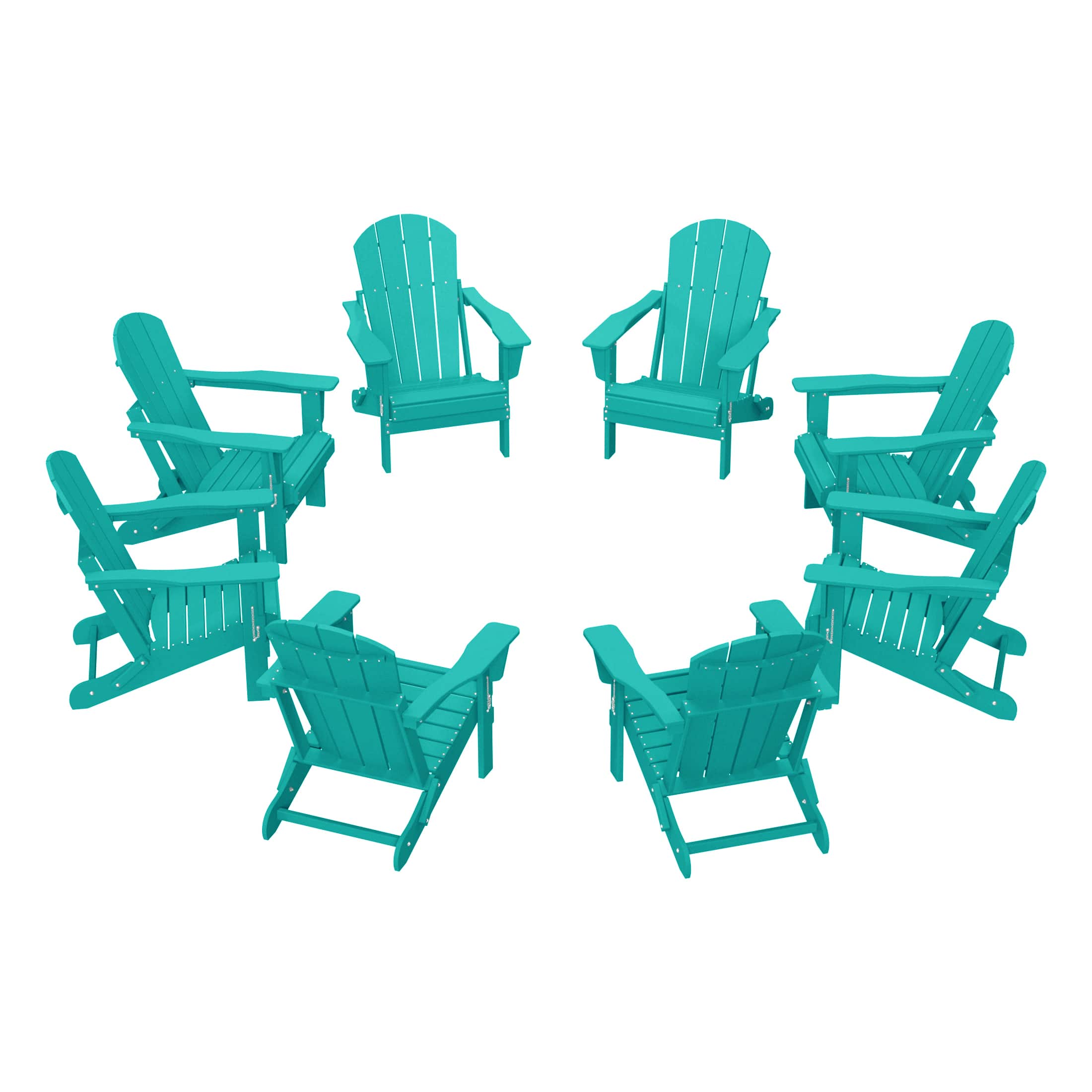 WestinTrends - Malibu Outdoor Folding Poly Adirondack Chair (Set of 8) - Turquoise price history on PriceWatchPro
