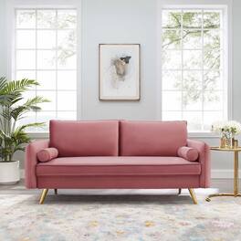 Revive Performance Velvet Sofa by Modway - Dusty Rose