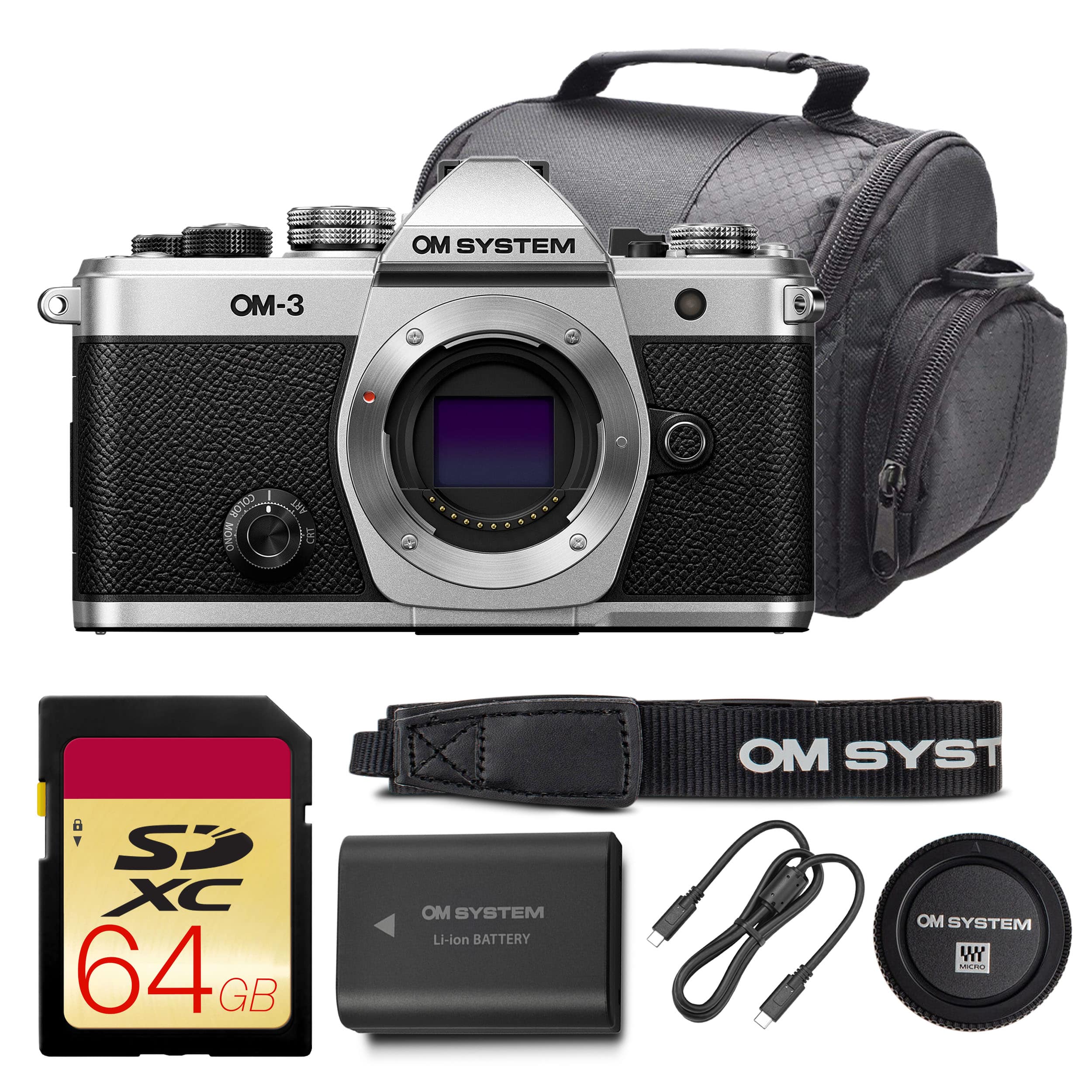 OM SYSTEM  
OM-3  
COLOR 0 MONO  
ART CRT  
OM SYST  
8 Y Si XC 64% GB  
OM SYSTEM Li-ion BATTERY  
OM SYSTEM WY MICRO