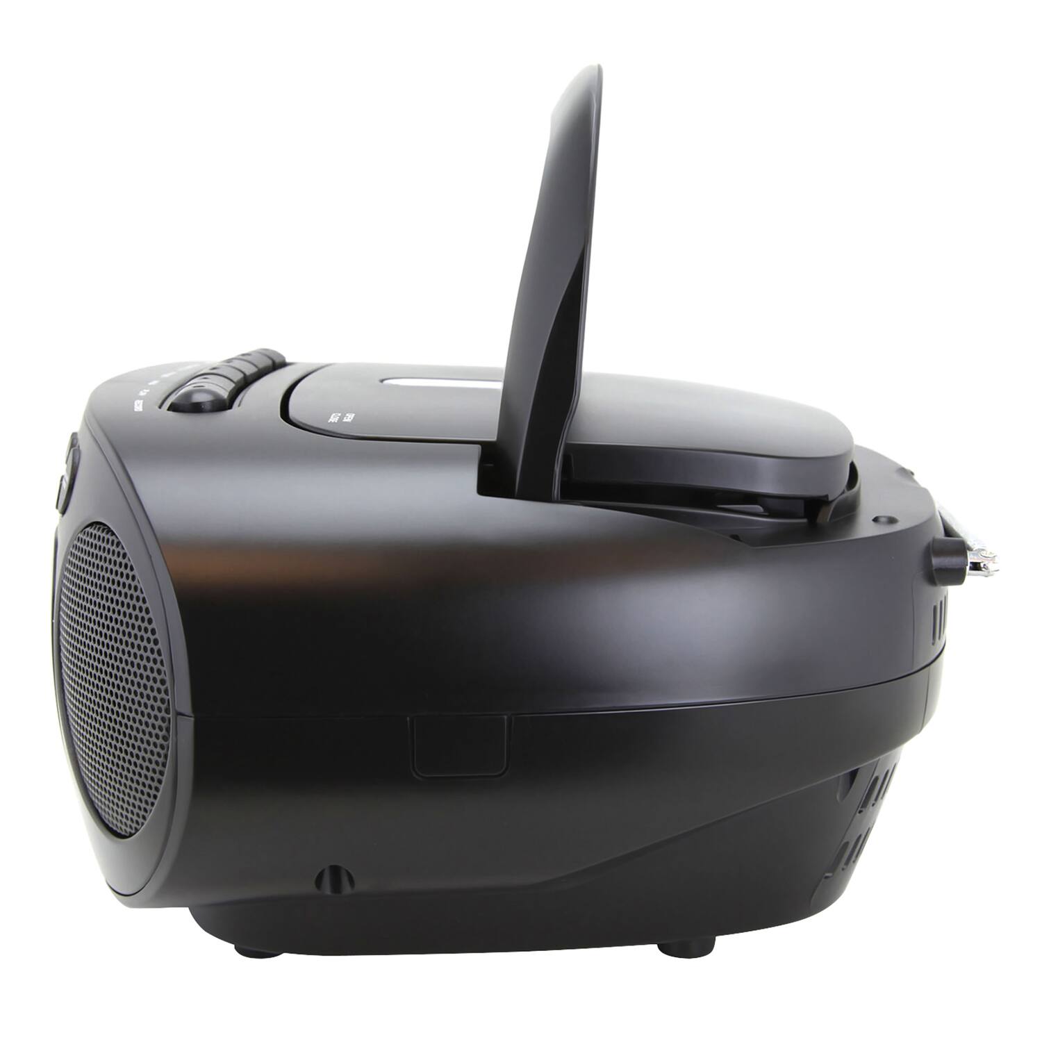 Angle. Emerson - Portable CD Player Boombox with Cassette Player Combo, Tape Recorder, AM/FM Radio, AUX Input, Black (EPB-3003 BLACK) - Black.