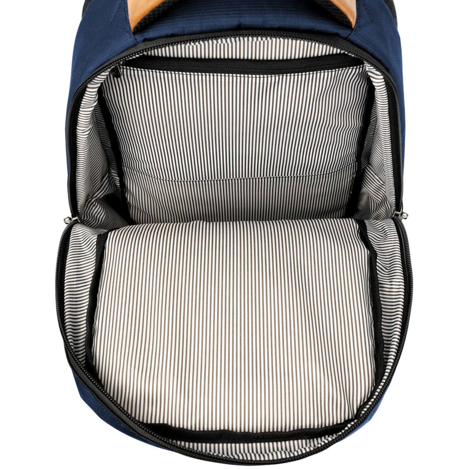 Alt View 6. PKG - Aurora Metro Backpack - Navy / Tan.