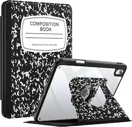 Fintie - Rotating Case for iPad (A16) 11-inch 2025 and iPad 10th Gen 10.9 inch 2022, 360° Swivel Stand, Clear Hard PC Back Cover - Composition Book