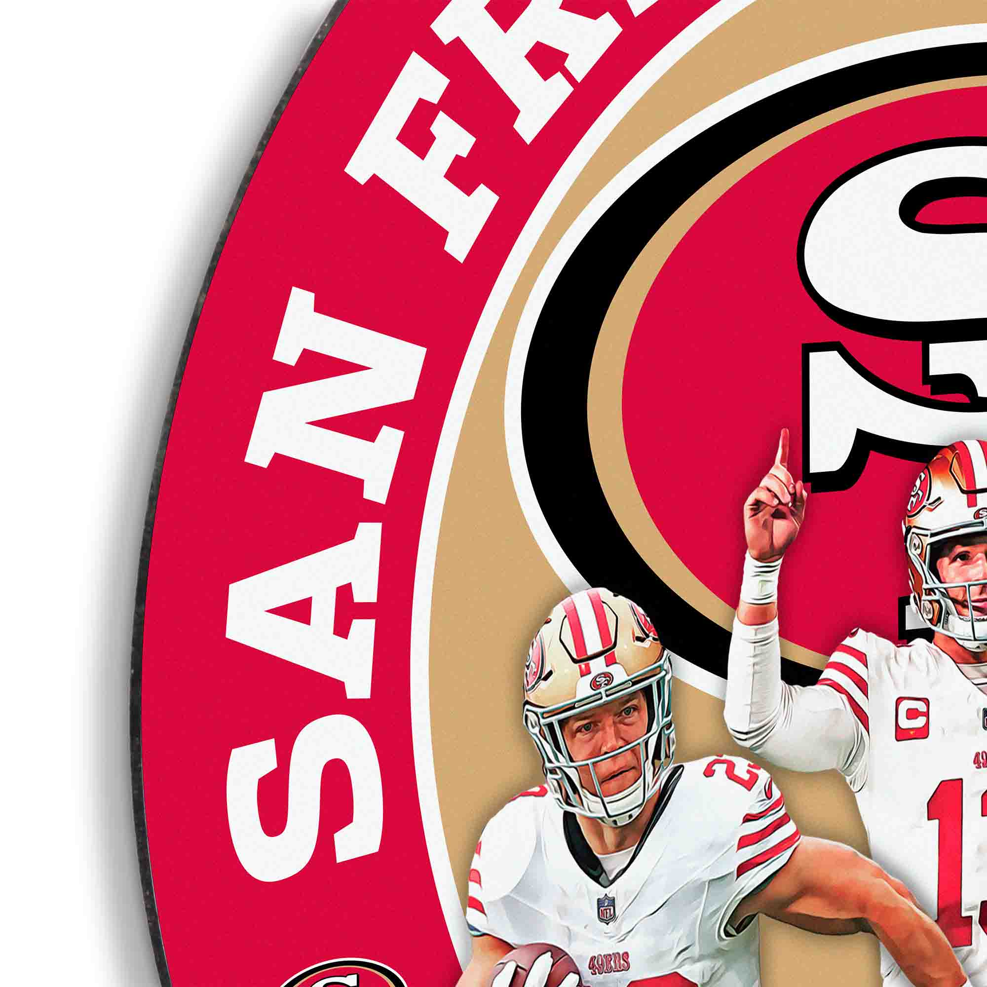 Sure, here is the corrected and grouped text from the image:

- SAN FRANCISCO 49ERS
- FA SANFA 01 E SAN 2 C 1 49 I mT SORUS