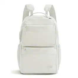 Bagsmart - Moss 22L Backpack, 180° Full-Opening Work & Commute Daypack with 15.6" Laptop Sleeve for Daily Use - Dew White