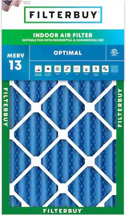 Filterbuy - 12x26.5x4 MERV 13 Smoke & Allergy Defense, Electrostatic Pleated HVAC AC Furnace Air Filters Replacement (1-Pack) - Blue