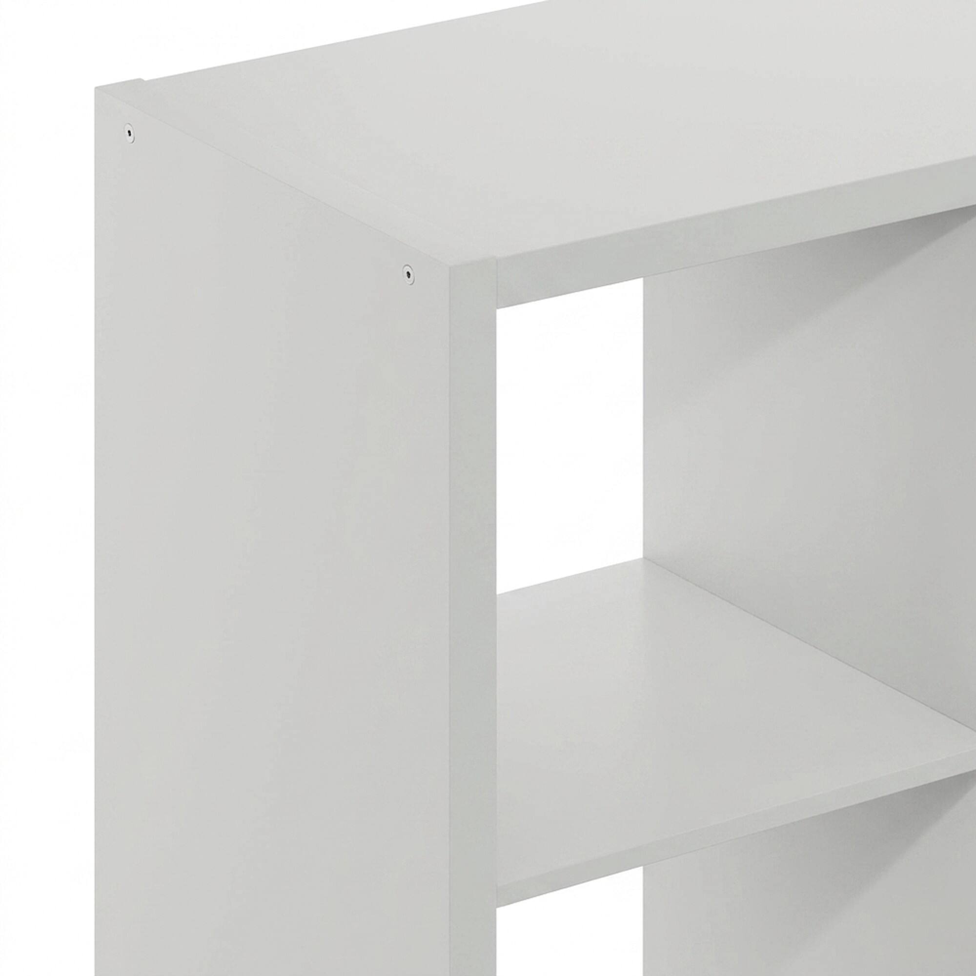 Alt View 3. FurniFact - Engineered Wood 9-Cube Storage Organizer and Open-Back Bookcase Shelving - Light Grey.