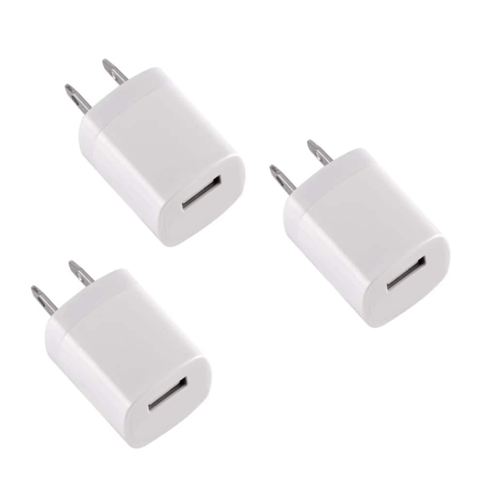 Front. Qixxronics - 3pcs USB Port Charger Cube for iPhone 7/6S/6S Plus/6 Plus/6/5S/5, Samsung Galaxy S7/S6/S5 Edge, LG, HTC, Huawei, Moto - White.