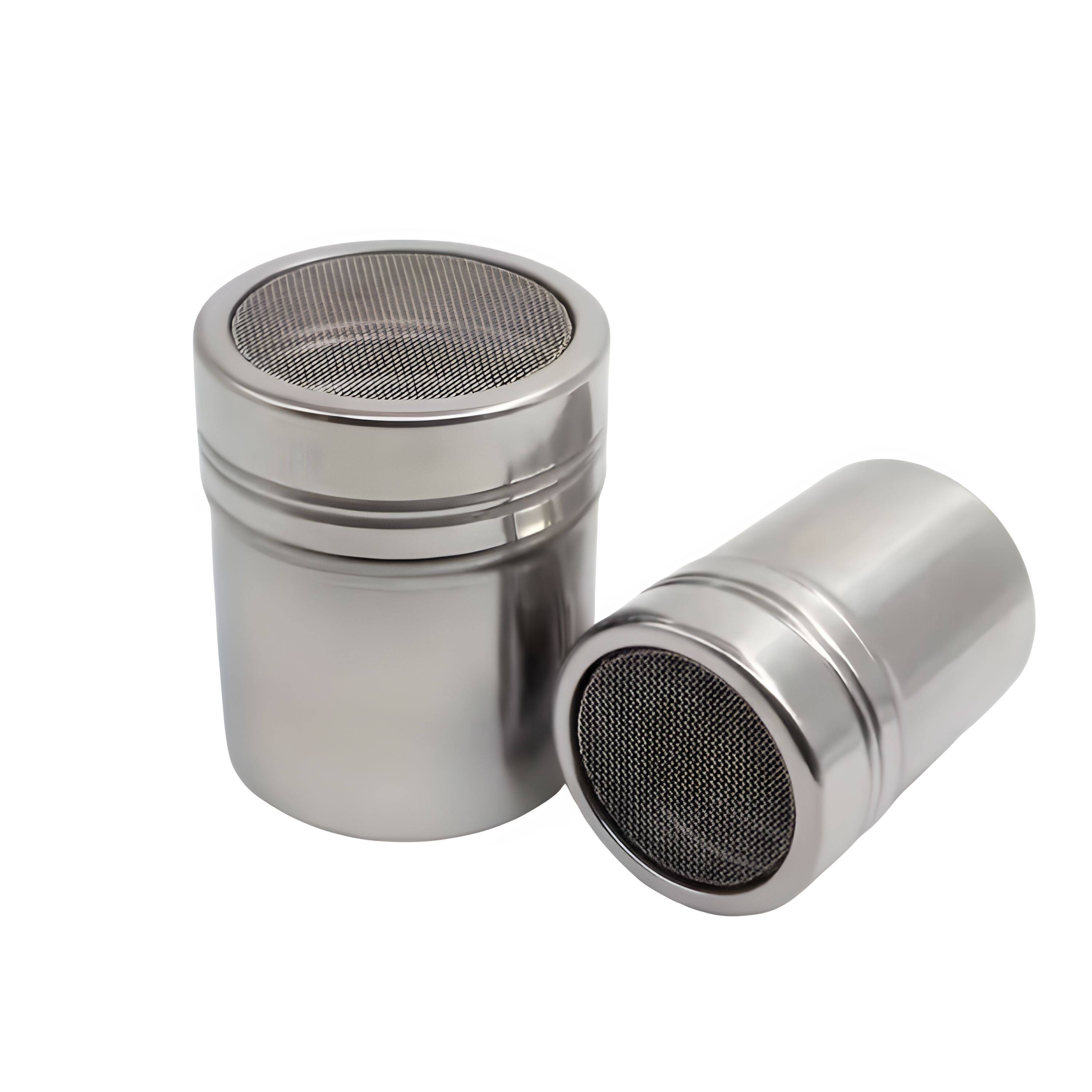 Back. Kitcheniva - Stainless Steel Powdered Sugar Cinnamon Can Shaker Duster with Fine Mesh Lid - stainless steel.