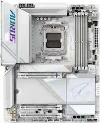 GIGABYTE - X870E AORUS PRO ICE (Socket AM5) AMD X870 ATX DDR5 Wi-Fi 7 Motherboard - White - Front_Zoom