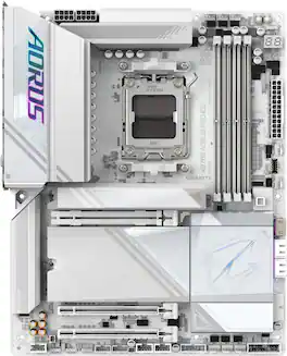 GIGABYTE - X870E AORUS PRO ICE (Socket AM5) AMD X870 ATX DDR5 Wi-Fi 7 Motherboard - White