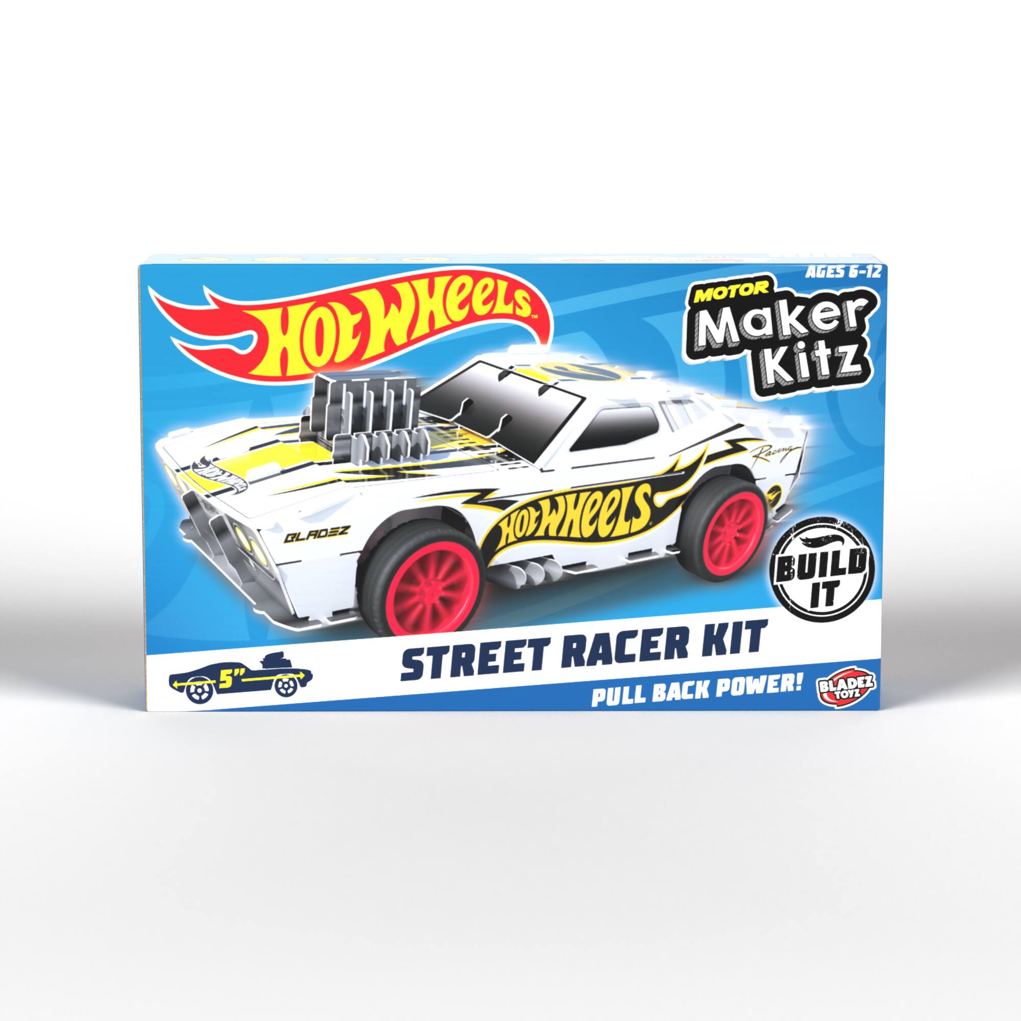 AGES 6-12 MOTOR MAKER KIT HOT WHEELS STREET RACER KIT 5" PULL BACK POWER! BLADEZ TOY