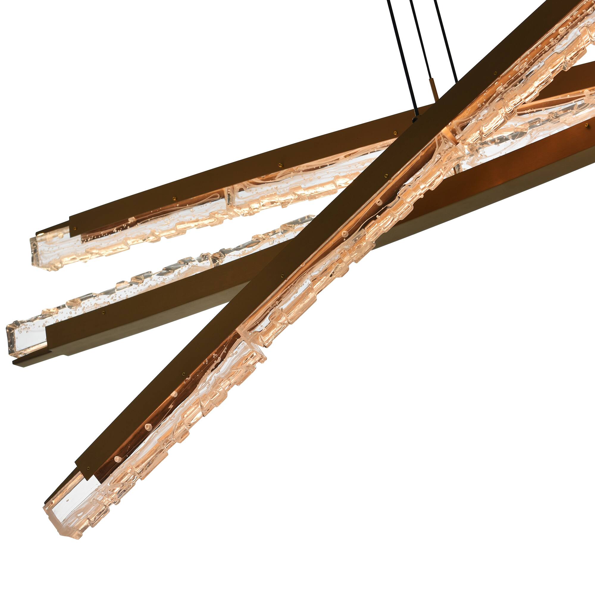 Alt View 2. CWI Lighting - Saber Integrated LED Brass Chandelier - Brass.