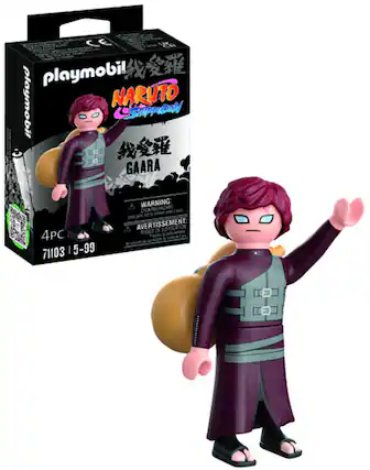 The corrected text is:
"Playmobil Naruto Shippuden Gaara 4PC 71103. Warning: Choking Hazard. Avertissement: Risque de suffocation."