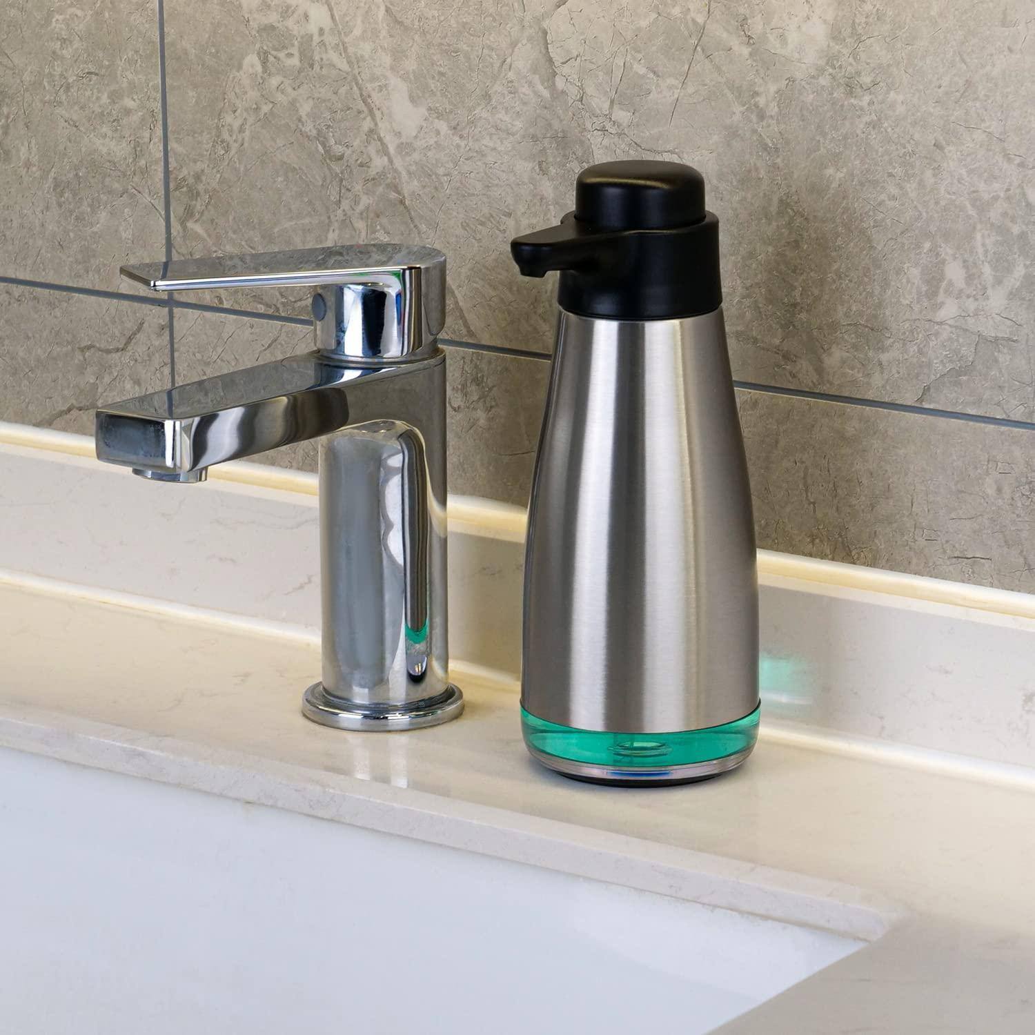 Alt View 7. Dapper Styles - 15fl oz Stainless Liquid Soap Dispenser For Dish And Hand - Brushed Stainless Steel Finish-15 oz.