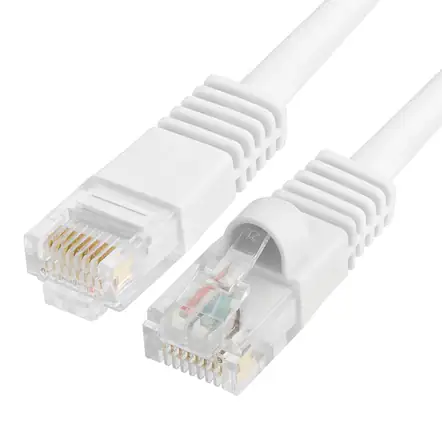 Front. Cmple.com - Cmple - Cat5e Ethernet Cable 50 ft, 350 MHz UTP Cat 5e Ethernet Patch Cord, 1Gbps Network Lan Cables, RJ45 - White - White.