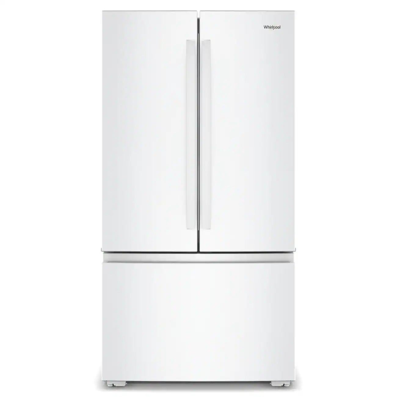 Front. Whirlpool - 36 in. Wide 24 cu. ft. 3-Door French Door Counter Depth Refrigerator - White.
