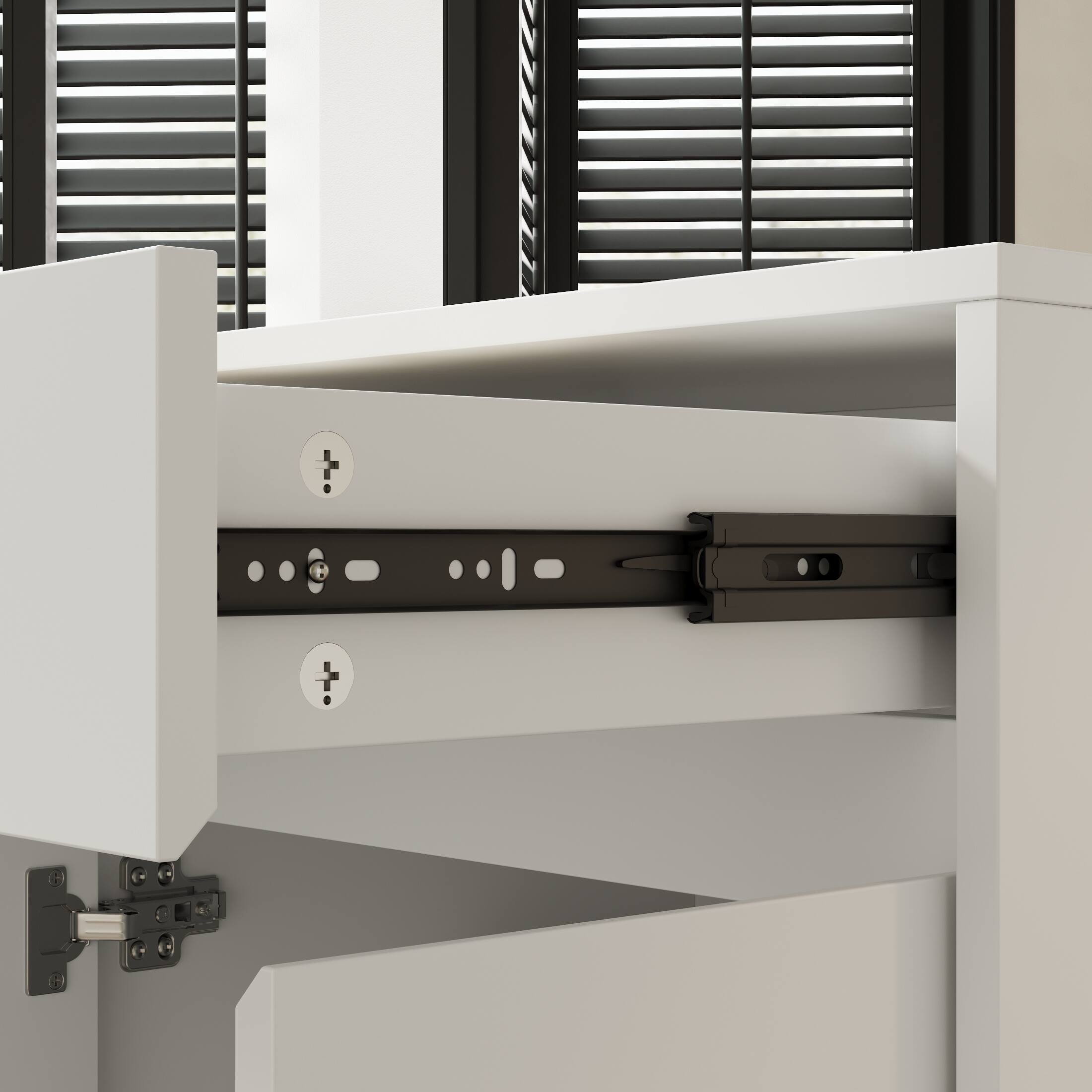 Alt View 6. FUFU & GAGA - Electric Standing Desk with Storage Drawer & Cabinet – 3 Memory Presets, 70.9" Sit Stand Workstation for Home Office - White.