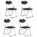Front. Costway - 4 PCS U Shape Folding Chairs Furniture Home Outdoor Picnic Portable - Black.