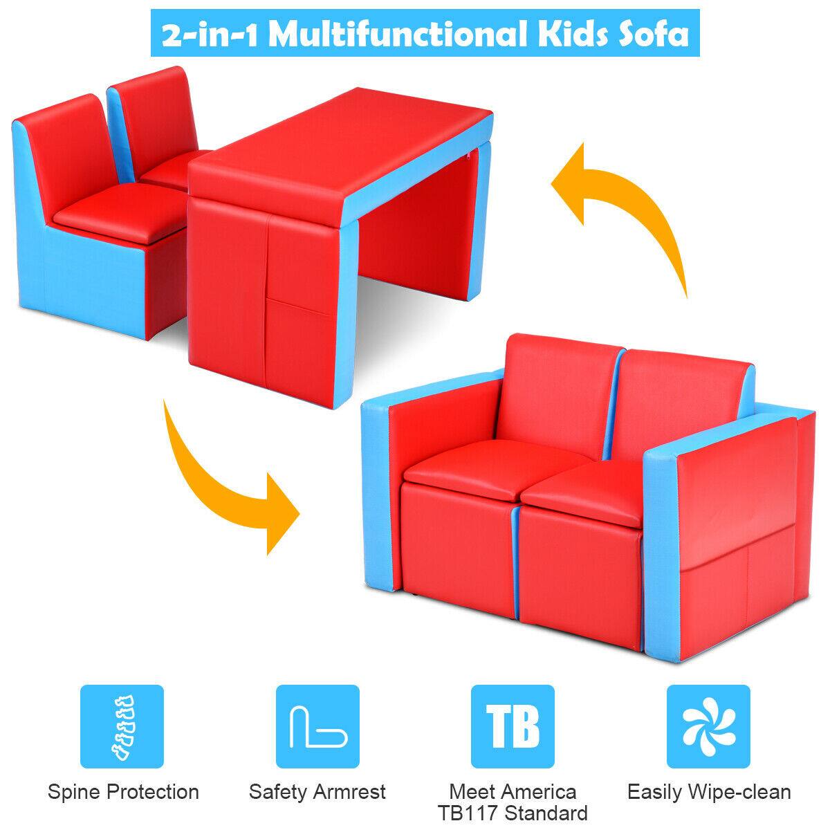 2-in-1 Multifunctional Kids Sofa

- Spine Protection
- Safety Armrest
- Meet America TB117 Standard
- Easily Wipe-clean