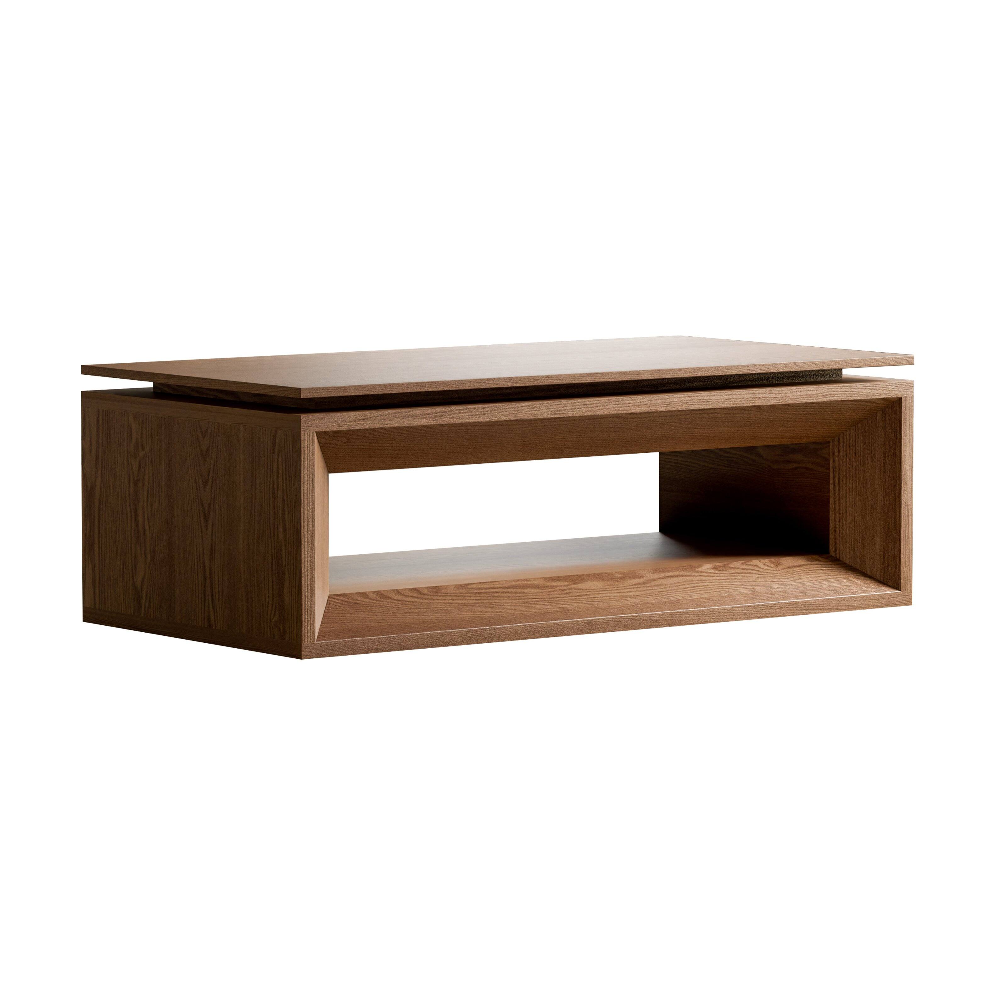 Alt View 10. Loheer - Loheer 43.3 Inch Walnut Lift Top Coffee Table with Hidden Storage Adjustable Height Modern Tea Table for Living Room - Walnut.