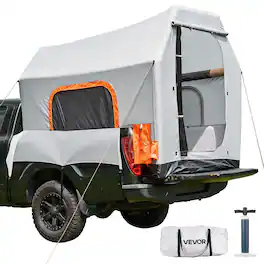 VEVOR - Inflatable Pickup Truck Tent, 7.2 x 5.4 FT 3-Season Truck Bed Tent with Ventilated Mesh Windows - Gray