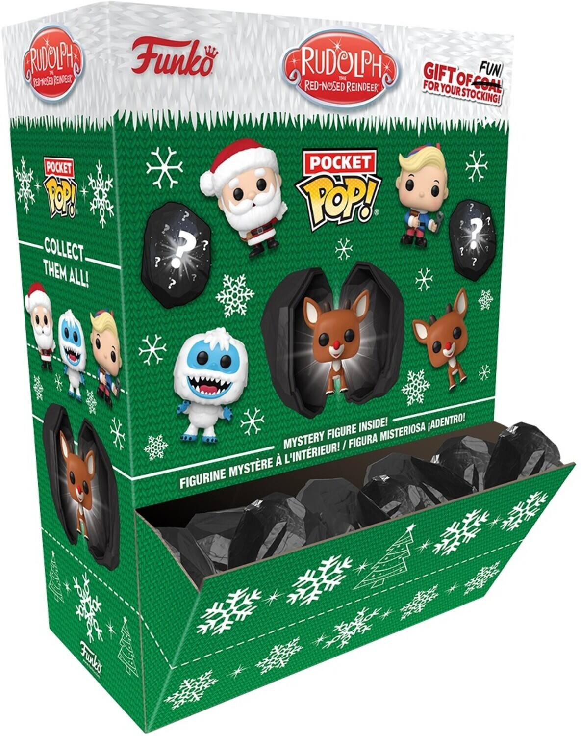 CRUDOLPH 30ES S Funko RUDOLPH THE RED-NOSED REINDEER GIFT FUN FOR COAL YOUR STOCKING! POCKET POP! COLLECT THEM ALL! ? ? ? ? ? ? POCKET POP! 1 7 ? 1 FIGURE INSIDE! MISTERIOSA ADENTRO! MYSTERY / FIGURA L'INTRIEUR! MYSTRE FIGURINE mp3