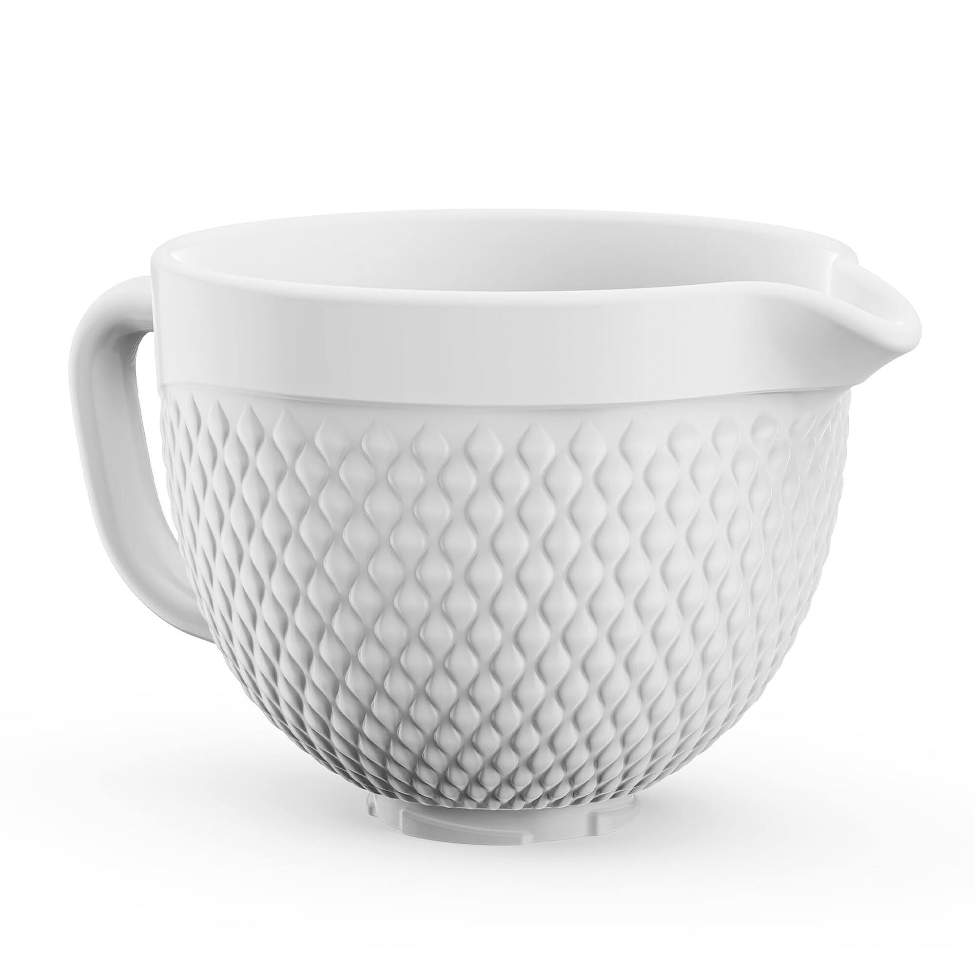 Alt View 1. Gvode - GVODE 5 Quart Pineapple Ceramic Mixing Bowl with Handle for KitchenAid Tilt-Head Stand Mixers - White.