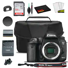 Canon - EOS 7D Mark II DSLR Camera (Body Only) (9128B002) + EOS Bag + Sandisk Ultra 64GB Card + Clean and Care Set (Inte