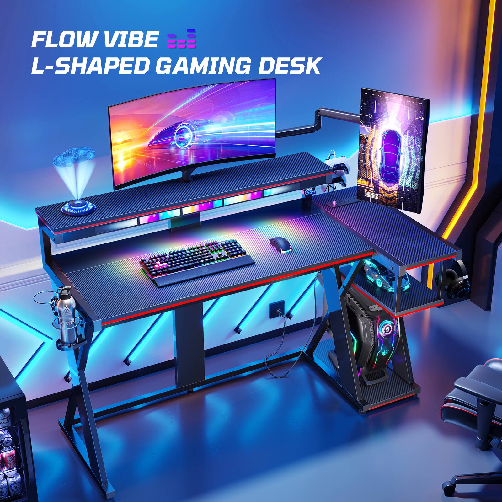 FLOW VIBE L-SHAPED GAMING DESK