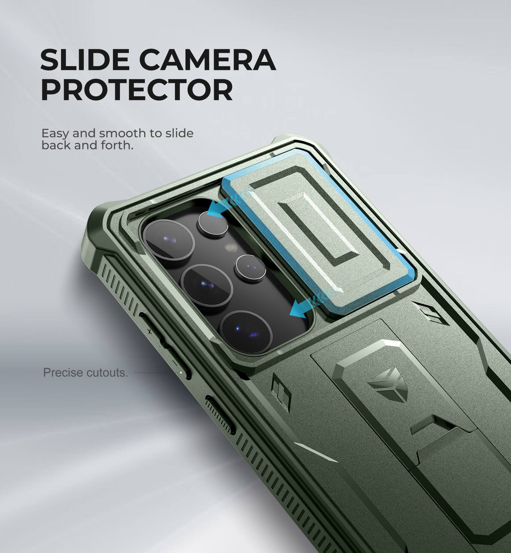 SLIDE CAMERA PROTECTOR
Easy and smooth to slide back and forth.
Precise cutouts.