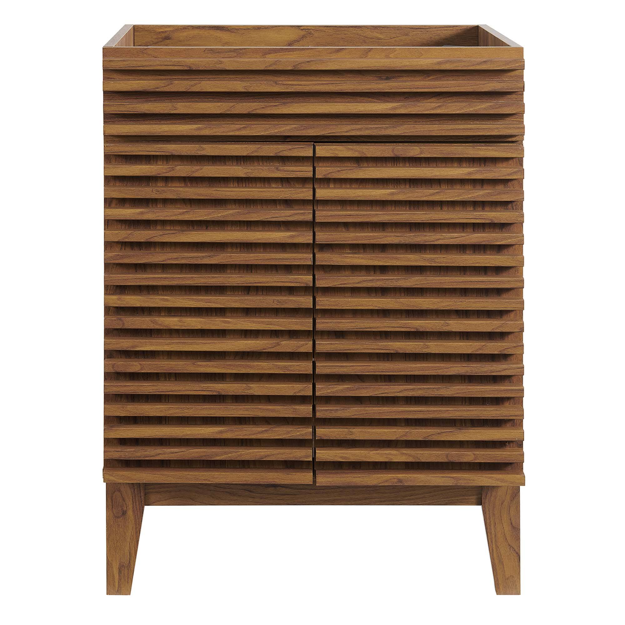 Alt View 2. Modway - Render 18" and 24" Bathroom Cabinets Basin Not Included - Walnut.