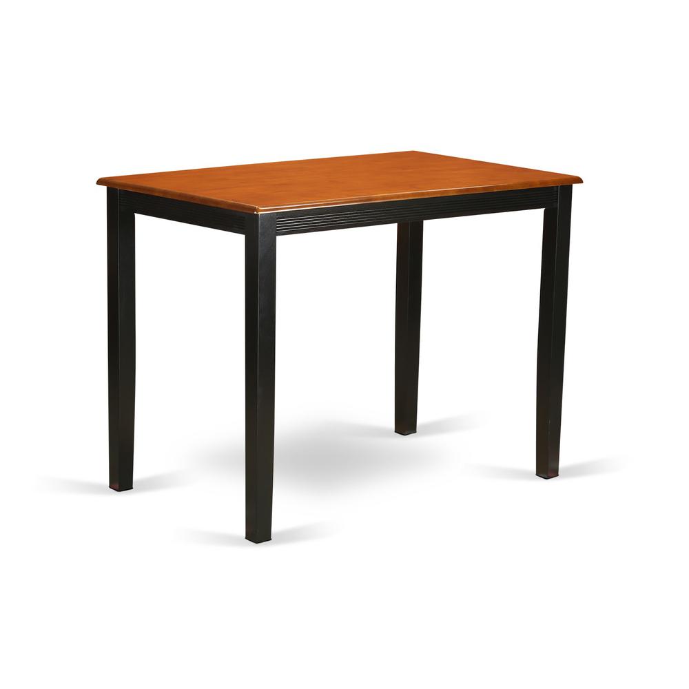 Angle. East West Furniture - 5 Pc counter height pub set - Small Kitchen Table and 4 Kitchen bar stool. - Black & Cherry.