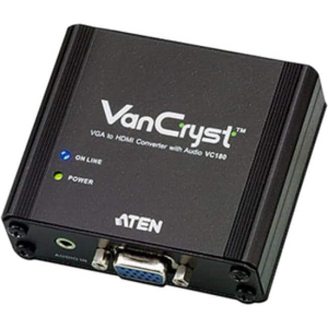 Aten Technology - ATEN VGA to HDMI Converter with Audio-TAA Compliant - Functions: Signal Conversion - 1920 x 1200 - VGA - Audio Line In price history on PriceWatchPro