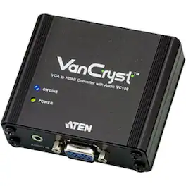 Aten Technology - ATEN VGA to HDMI Converter with Audio-TAA Compliant - Functions: Signal Conversion - 1920 x 1200 - VGA - Audio Line In