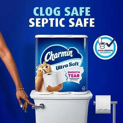 CLOG SAFE  
SEPTIC SAFE  

Charmin Ultra Soft  
SMOOTH TEAR  

ROTO-ROOTER APPROVED