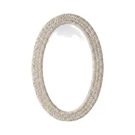 Elegant Decor - Oval Cornhusk Mirror 24x42 - Linen White