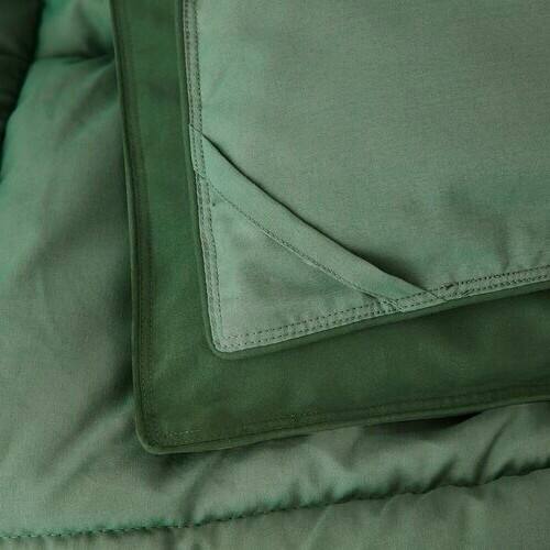 Alt View 1. Hivvago - Twin/Twin XL Traditional Microfiber Reversible 3 Piece Comforter Set in Green - Green.