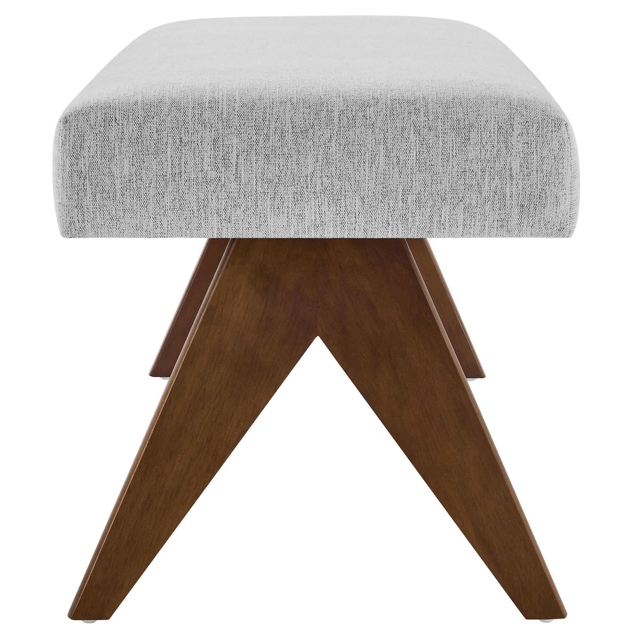 Back. Modway - Lyra 47" Fabric Upholstered Bench by Modway - Gray.