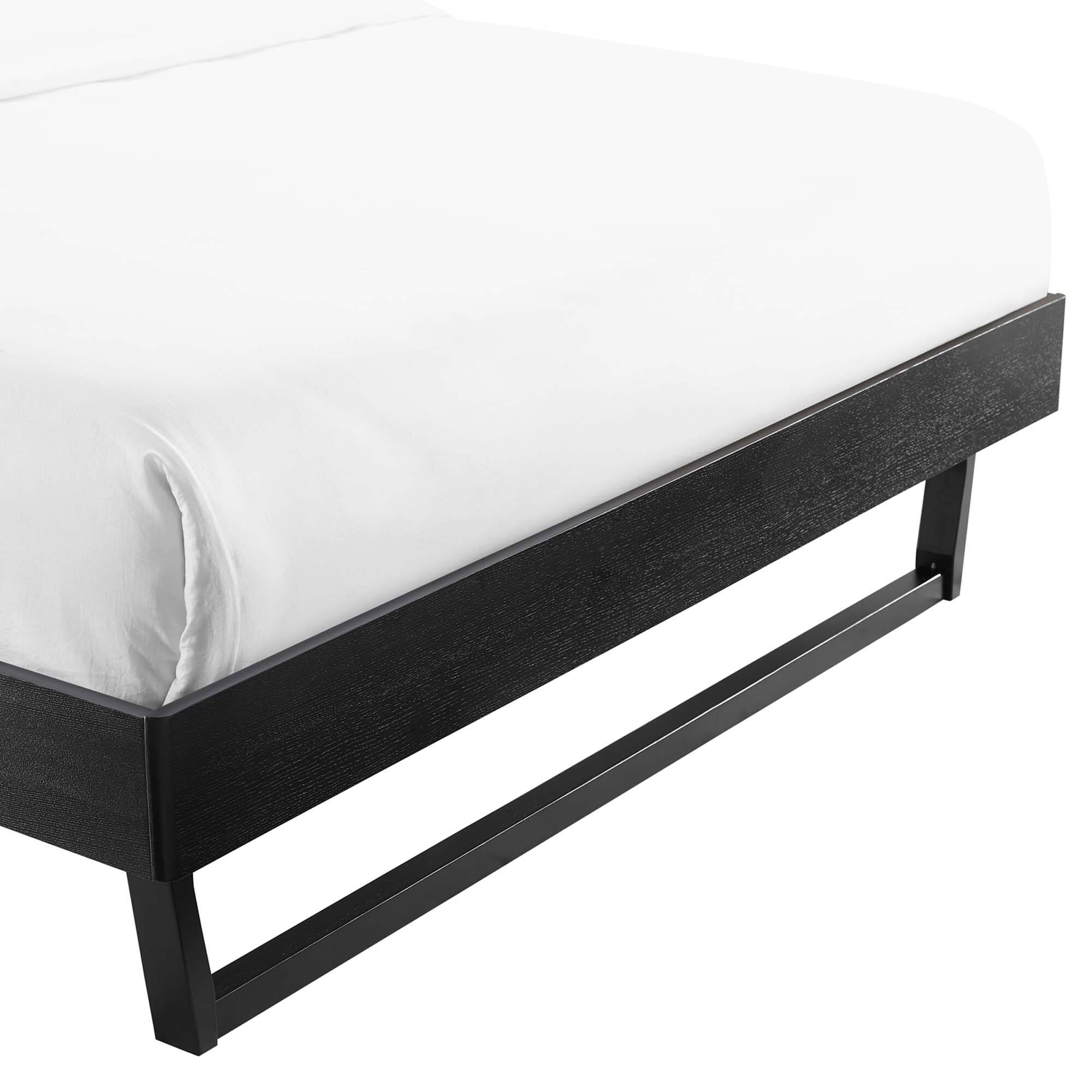 Alt View 2. Modway - Maven Twin Size Fabric Upholstered Platform Bed - Oatmeal.