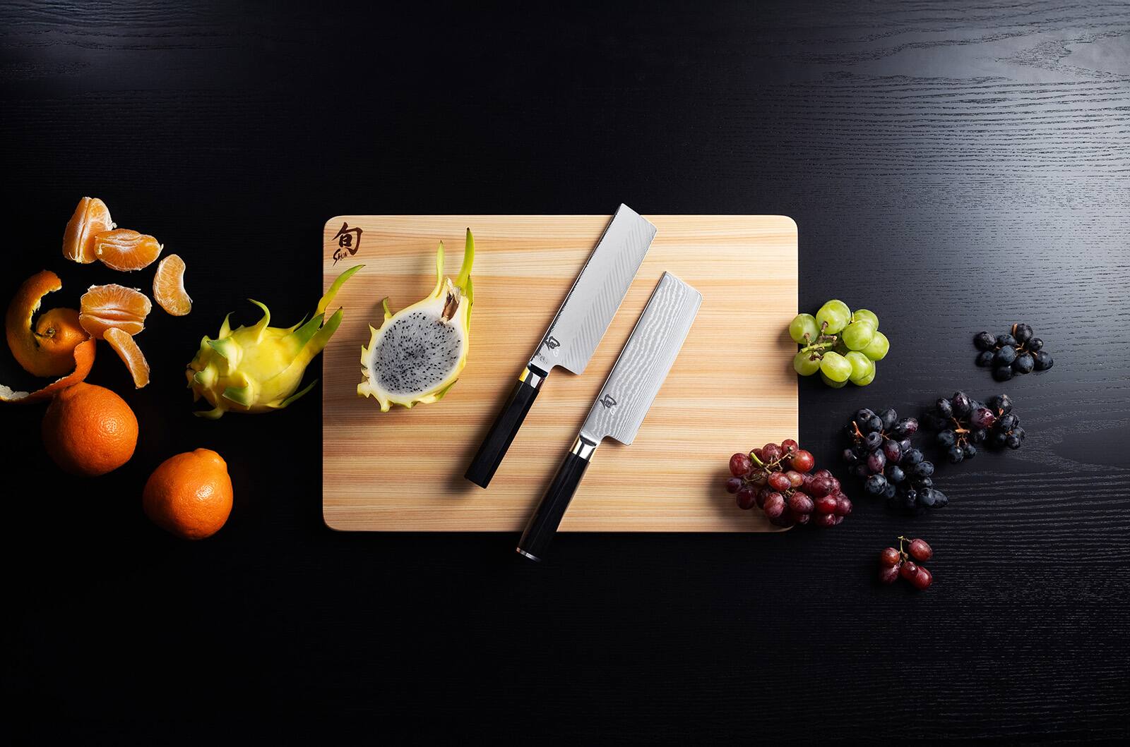 Alt View 5. Shun - Dual Core 6.5-Inch Nakiri Knife w/Saya - Black.