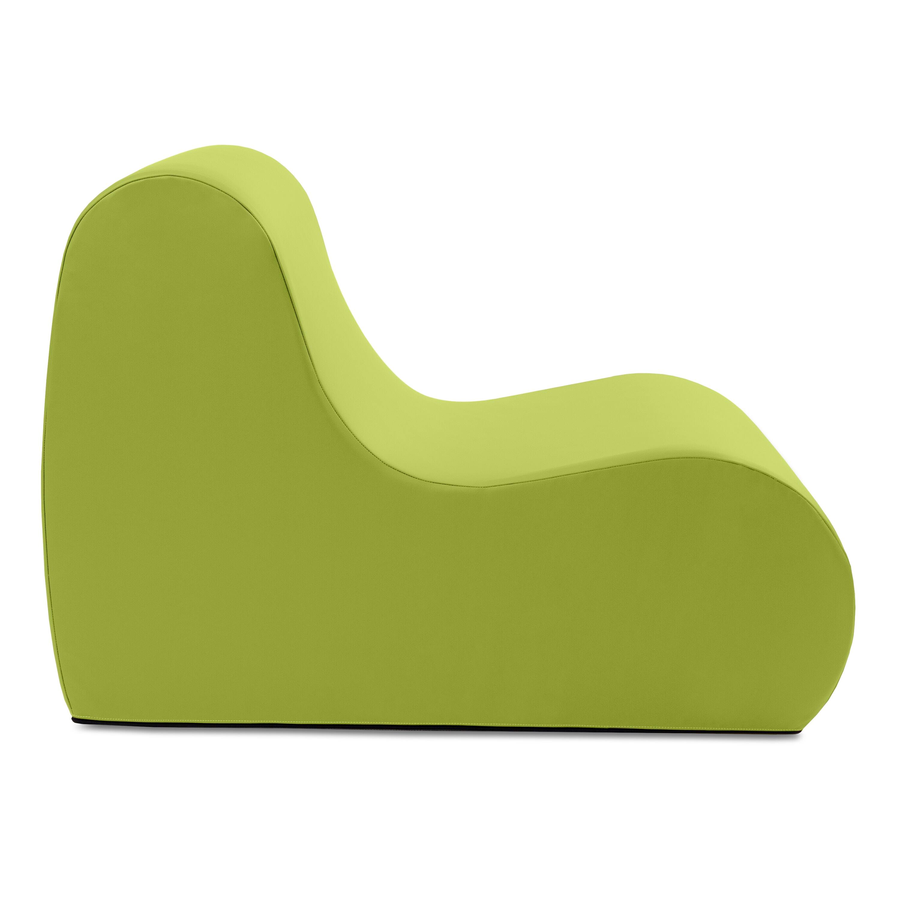 Angle. Jaxx - Jaxx Midtown Large Classroom Soft Foam Chair - Premium Vinyl Cover, Green - Green.