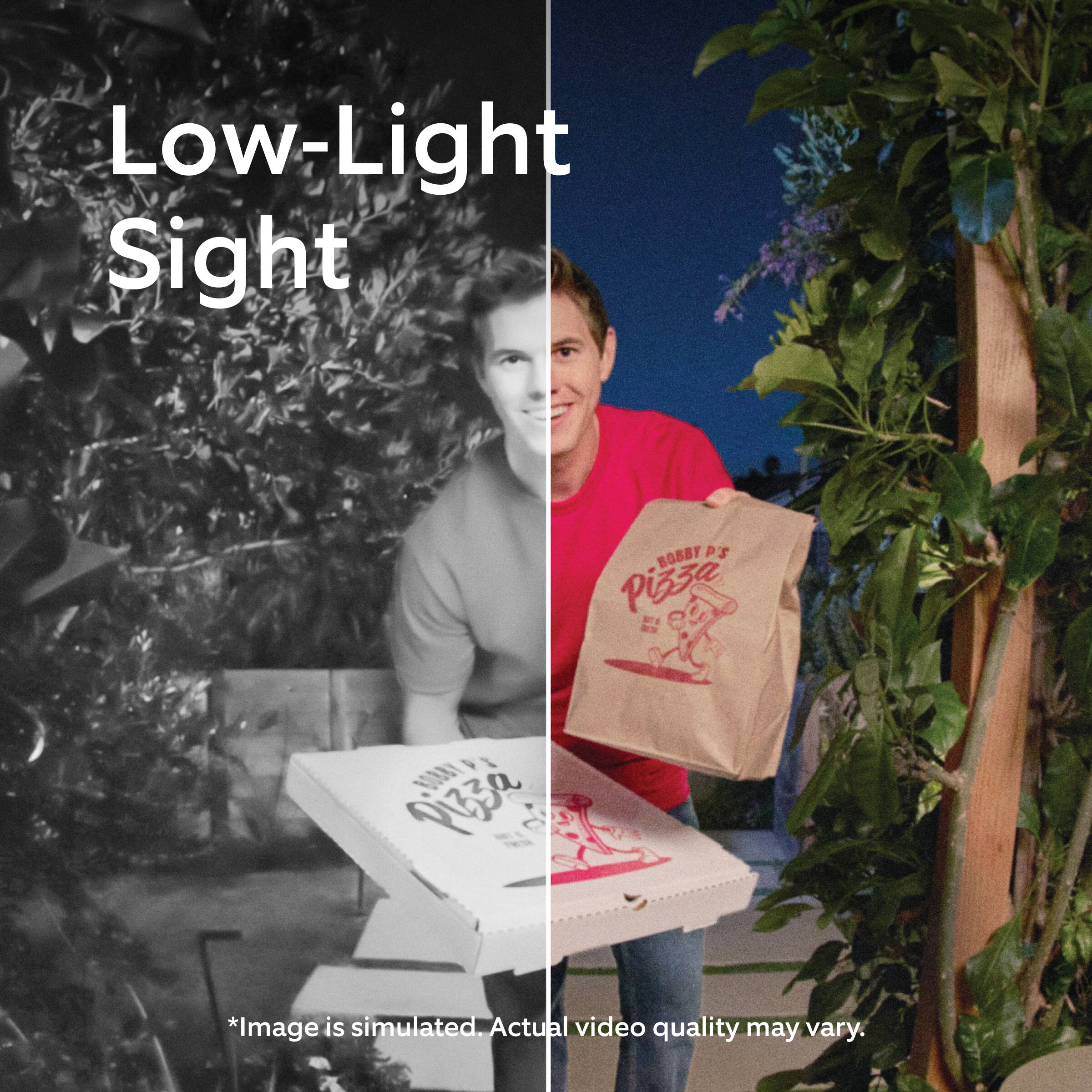 Low-Light Sight

BOBBY P's Pizza

*Image is simulated. Actual video quality may vary.