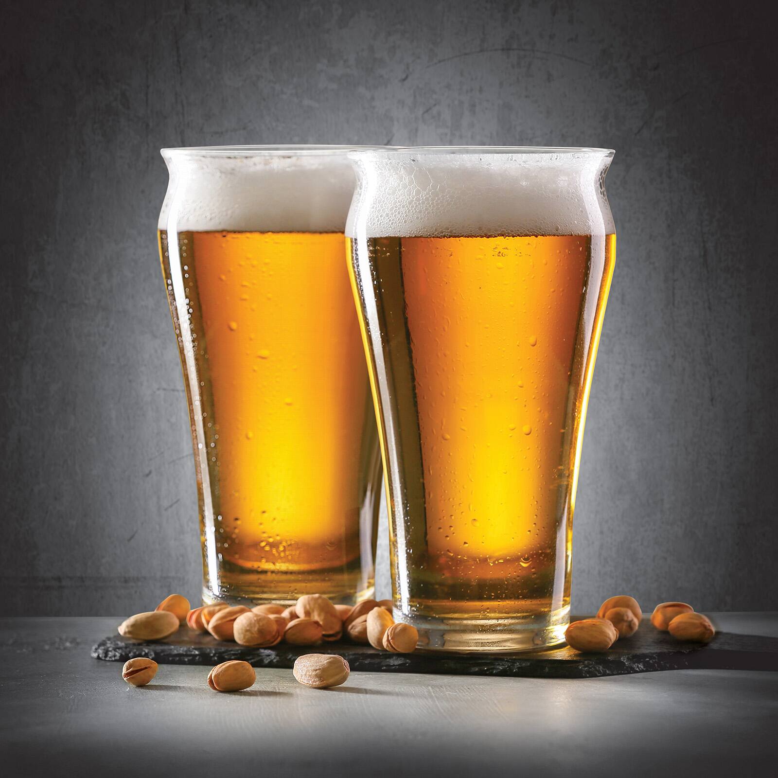 Alt View 2. Final Touch - Brewhouse Beer Glass - Set of 4 - 17 oz (500 ml) - Clear.