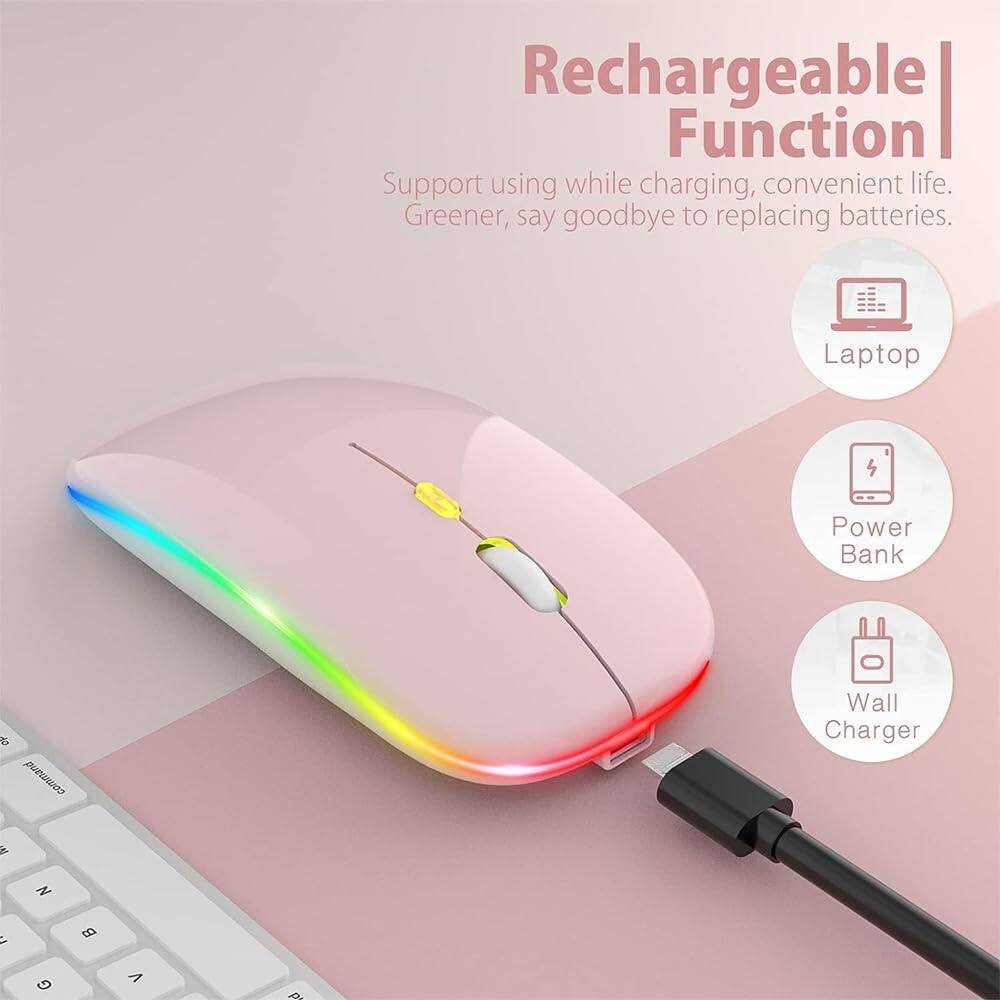 Rechargeable Function  
Support using while charging, convenient life. Greener, say goodbye to replacing batteries.  

Laptop  
Power Bank  
Wall Charger