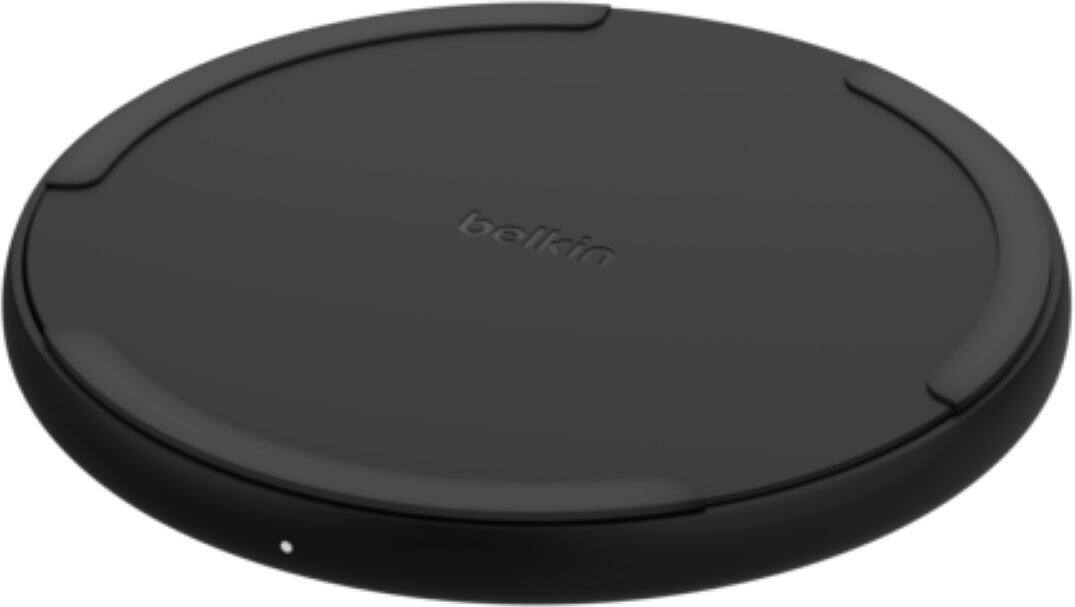 Front. Belkin - Wireless Charging Pad 15W - BOOST↑CHARGE Qi Charger for Apple iPhone, AirPods - Black.